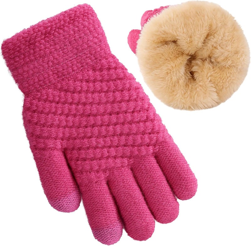 Clothclose Kids Winter Gloves for Boys Girls, Warm Winter Gloves for Kid, Knit Cable Fleece Lined Toddler Kids Glove Mitten - Image 1